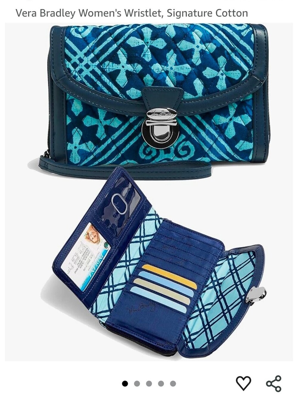 Vera Bradley Women's Wristlet, Signature Cotton